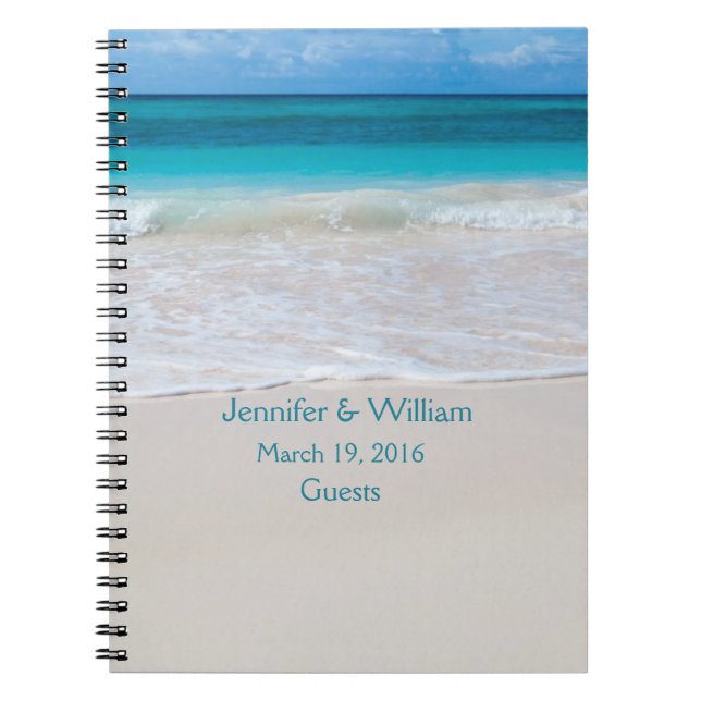 Caderno Espiral White Beach Weding Sign In (Frente)