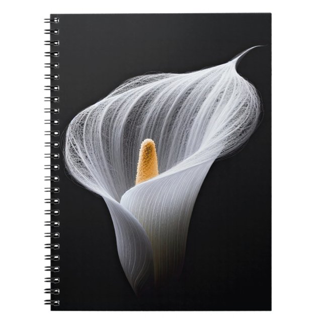 Caderno Espiral White Calla Lily Em Preto (Frente)