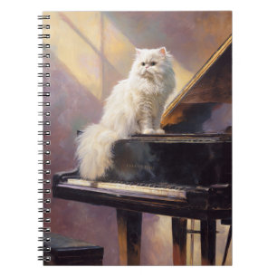 Caderno Espiral White Cat no notebook espiral de piano