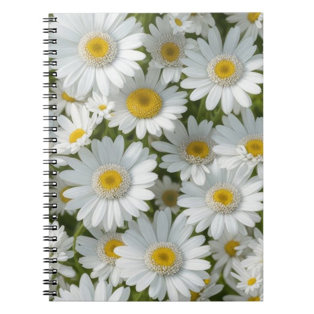Caderno Espiral White Elegant Daisies (Frente)