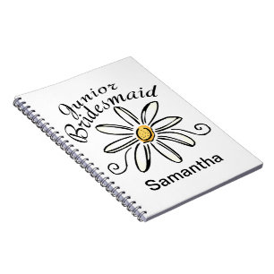 Caderno Espiral White Floral Junior Bridesmaid