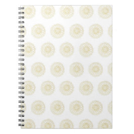 Caderno Espiral White | Golden Zinnia Flower Medallions