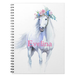 Caderno Espiral White Horse Spiral Notebook: Magical and Fun