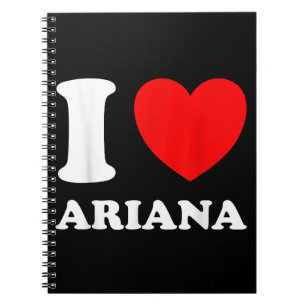 Caderno Espiral White Negro I Love Ariana
