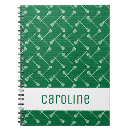 Caderno Espiral White Sticks Green Lacrosse Padrão