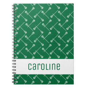 Caderno Espiral White Sticks Green Lacrosse Padrão