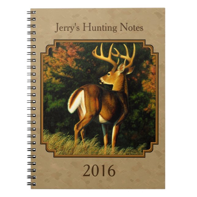 Caderno Espiral Whitetail Buck Deer Hunting Tan (Frente)