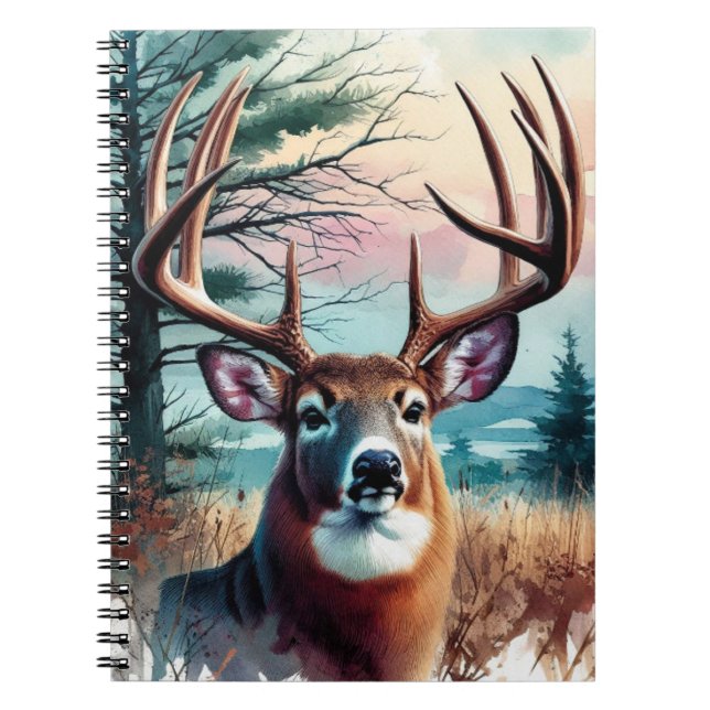 Caderno Espiral Whitetail Majesty - Watercolor Journal (Frente)