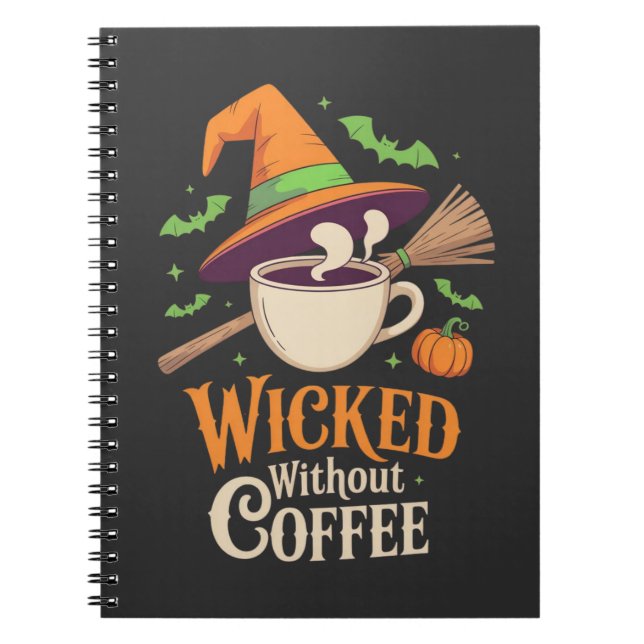 Caderno Espiral Wicted Without Coffee Halloween (Frente)