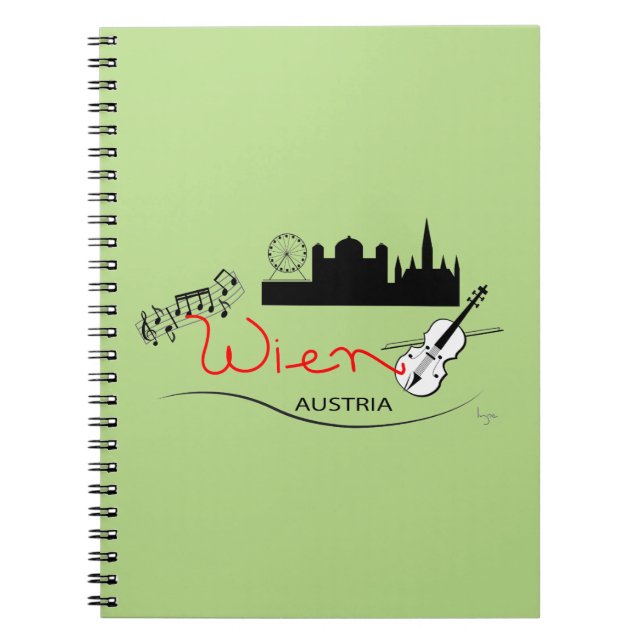 Caderno Espiral Wien, Áustria - Österreich (Frente)
