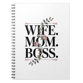 Caderno Espiral Wife. Mom. Boss.
