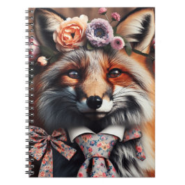 Caderno Espiral Wild fox wearing a tie cute 