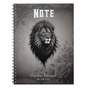 Caderno Espiral Wild Grace: retrato impressionante de um leão