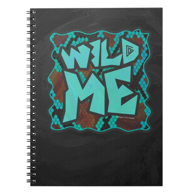 Caderno Espiral Wild Me Cobra Brown e Teal Impressão (Frente)