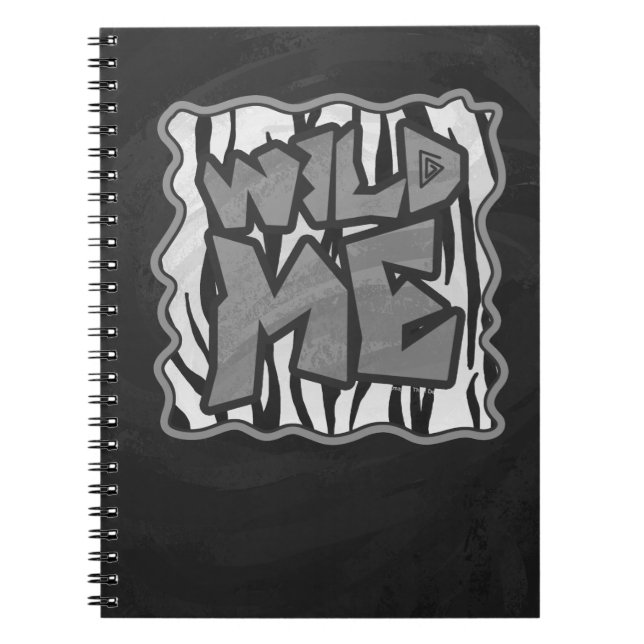 Caderno Espiral Wild Me Tiger Black and White Impressão (Frente)