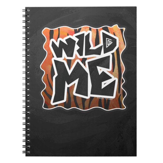 Caderno Espiral Wild Me Tiger Quente Laranja e Impressão Preto (Frente)