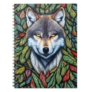 Caderno Espiral Wilderness Woodland Predator Wolf