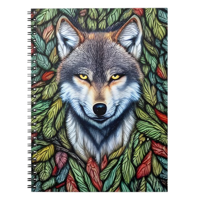 Caderno Espiral Wilderness Woodland Predator Wolf (Frente)