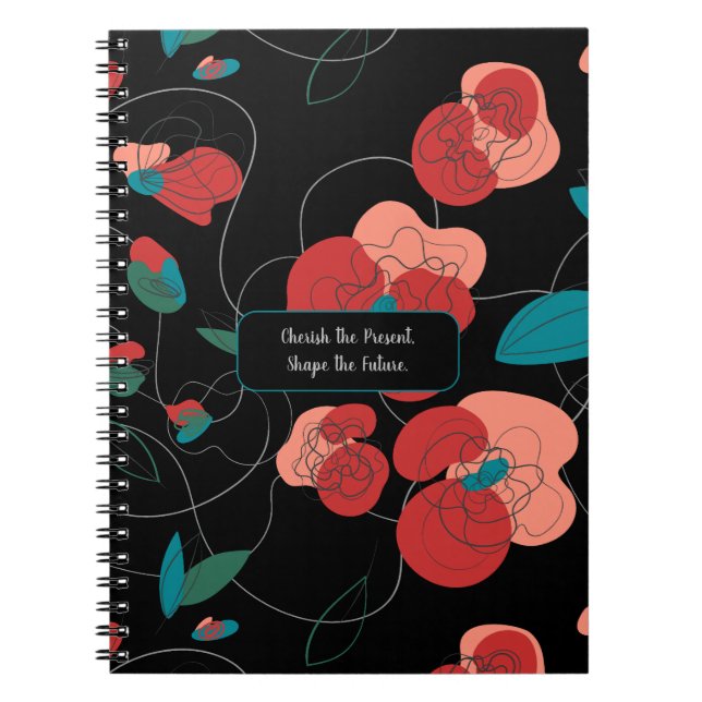 Caderno Espiral Wildflower Wonderland | Fluxos estilizados (Frente)