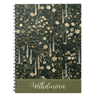 Caderno Espiral Wilhelmina Dark Daisy Floral