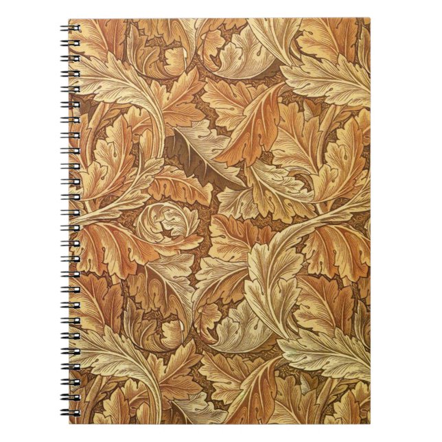 Caderno Espiral William Morris Acanthus Brown Autumn Leaves (Frente)