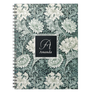 Caderno Espiral William Morris Anemone Patterno com Monograma
