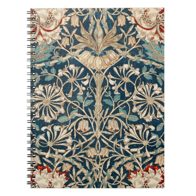 Caderno Espiral William Morris Antique Honeysuckle Floral (Frente)