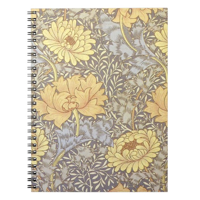 Caderno Espiral William Morris Chrysanthemum Mãe Flowers (Frente)