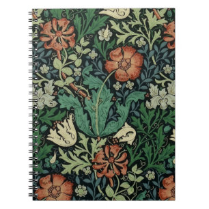 Caderno Espiral William Morris Compton Floral Art Nouveau Pattern