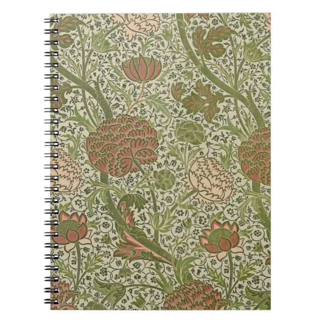 Caderno Espiral William Morris Cray Sage Flower Floral Botânica (Frente)