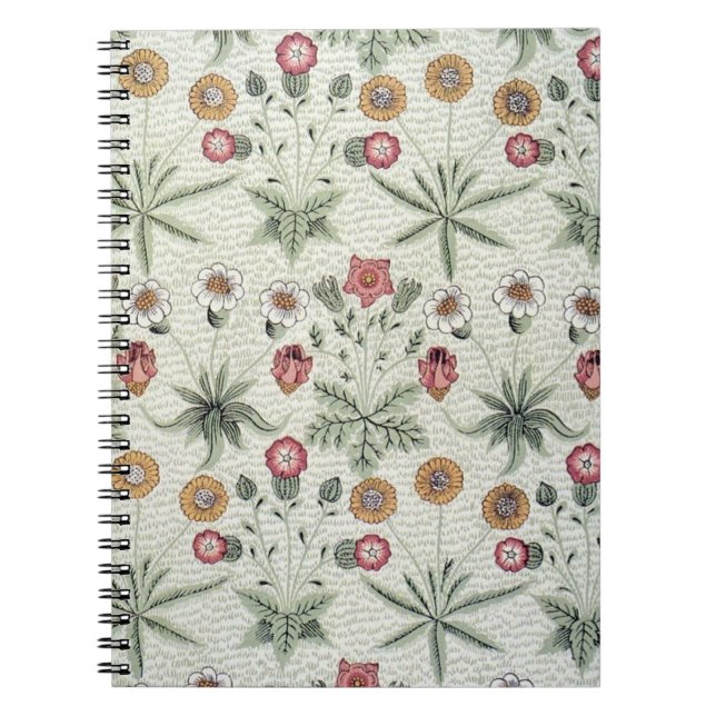 Caderno Espiral William Morris Daisy Floral Wallpaper Padrão (Frente)