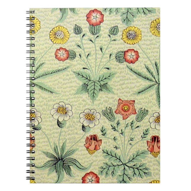 Caderno Espiral William Morris Daisy Floral Wallpaper Padrão (Frente)