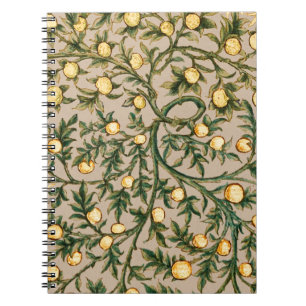Caderno Espiral William Morris Floral Frutas Jardim Flor Clássico