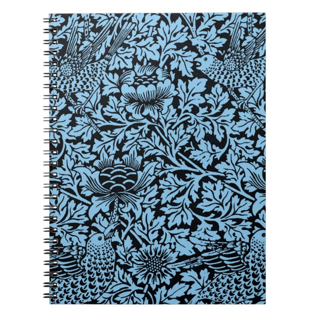 Caderno Espiral William Morris Floral Pattern Bird Anenome (Frente)