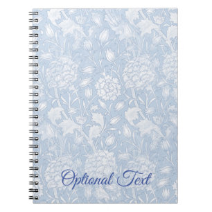 Caderno Espiral William Morris Floral Patterno em Azul