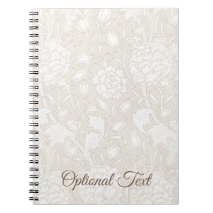 Caderno Espiral William Morris Floral Patterno na Sepia 