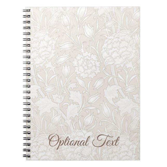 Caderno Espiral William Morris Floral Patterno na Sepia (Frente)