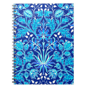Caderno Espiral William Morris Hyacinth Impressão, Marinho e Coba