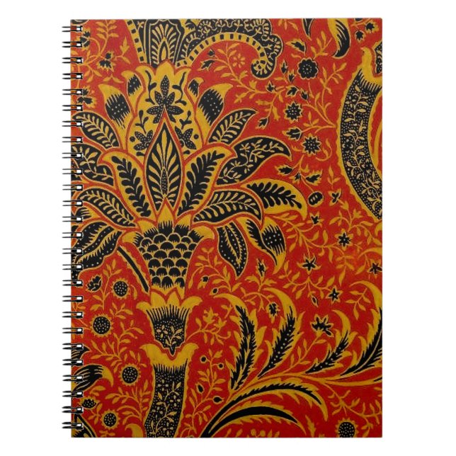 Caderno Espiral William Morris India Red Floral (Frente)
