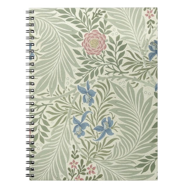 Caderno Espiral William Morris Larkspur Floral Wallpaper (Frente)
