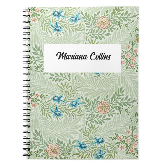 Caderno Espiral William Morris Larkspur Personalizado (Frente)