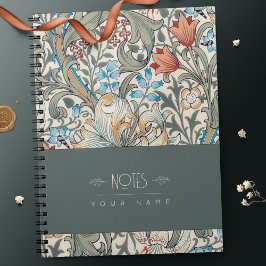 Caderno Espiral William Morris Lily Art Nouveau Padrão Floral Não