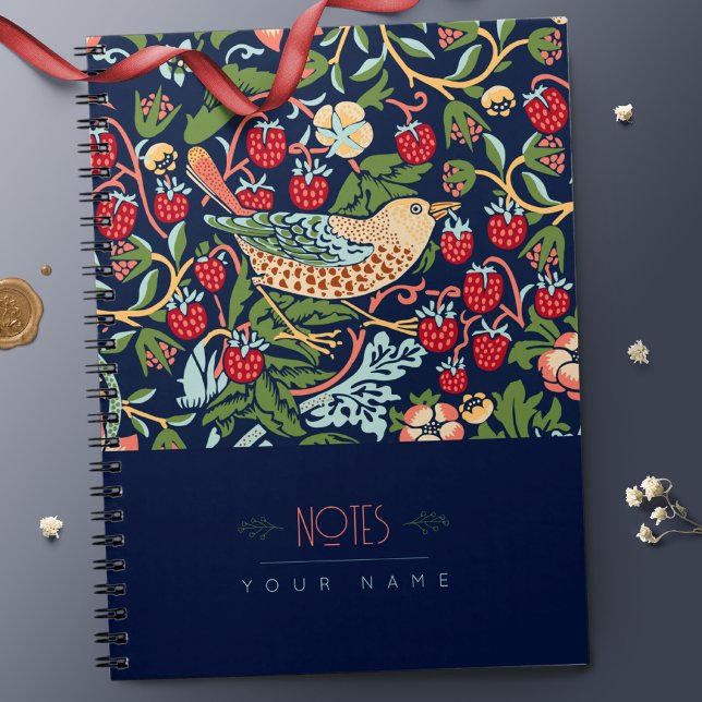 Caderno Espiral William Morris Lily Art Nouveau Padrão Floral Não (Criador carregado)