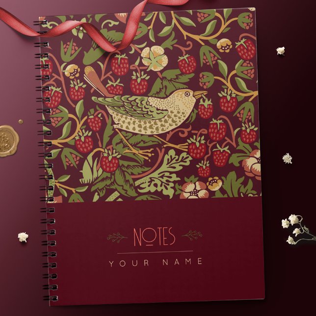 Caderno Espiral William Morris Lily Art Nouveau Padrão Floral Não (Criador carregado)