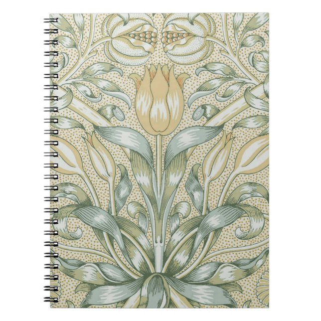 Caderno Espiral William Morris Lily e Pomegranate Flor Clássico (Frente)