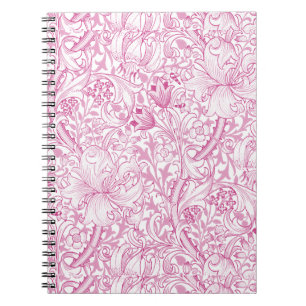 Caderno Espiral William Morris Ouro Lily Floral Patterno