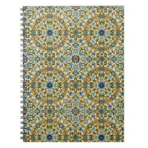 Caderno Espiral William Morris - Padrão antigo de vinha e flores 1