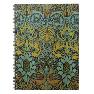 Caderno Espiral William Morris Peacock Dragon Wallpaper