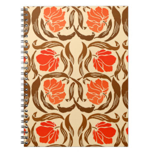 Caderno Espiral William Morris Pimpernel, Mandarin Orange & Brown