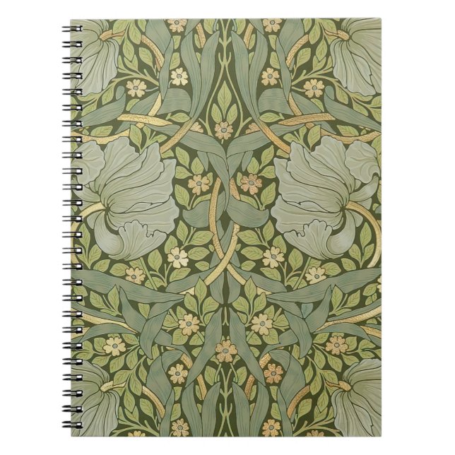 Caderno Espiral William Morris Pimpernel Vintage Pattern (Frente)